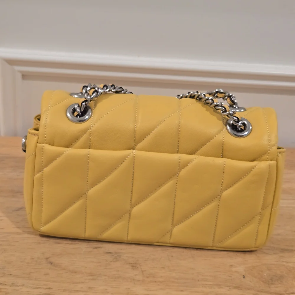 Yellow Coach Quilted Tabby 20 Chain Shoulder Bag - Picture 3 of 5